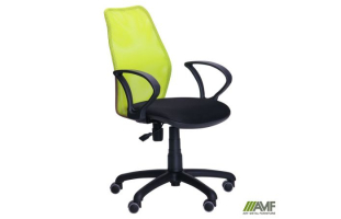 Кресло Oxi/АМФ-4 сиденье Сетка черная/спинка Сетка лайм 261129