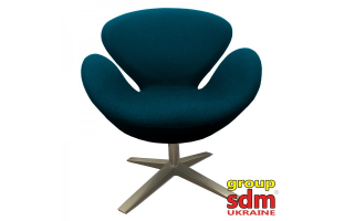 Кресло СВ, мягкое, поворачивается, основание металл, цвет синий SDMHE030СCE