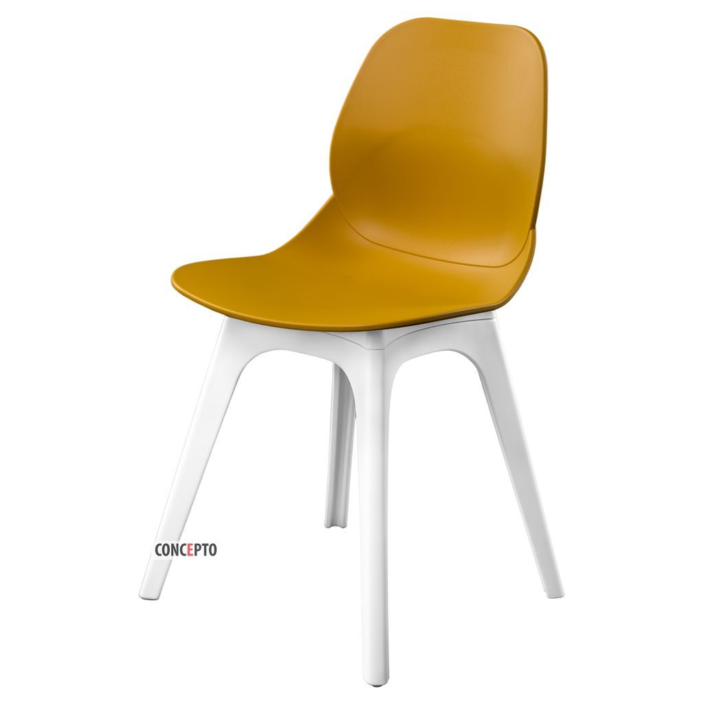 Комплект обідній стіл Matt White Glass + пластикові стільці Apple Concepto SET007 - Фото 7