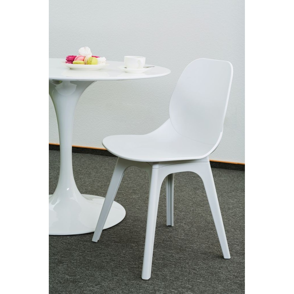 Комплект обідній стіл Matt White Glass + пластикові стільці Apple Concepto SET007 - Фото 9