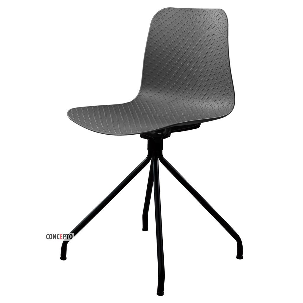 Velvet (Вельвет) Concepto стілець пластиковий сірий (чорні ніжки) SC-NT09B-GREY - Фото 2